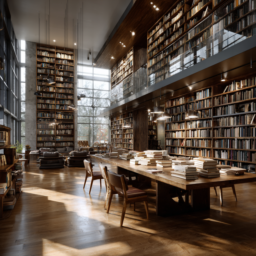 Ett bibliorek  som hänvisar till forskning till marknadsföring